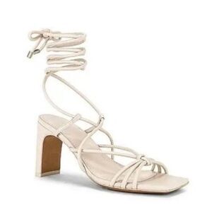 JONATHAN SIMKHAI Meghan Wrap Sandal In Cream Size 37 / US 7